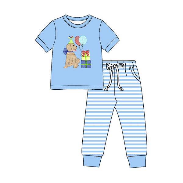 Preorder MOQ 5 pcs Each Style Happy Birthday Puppy Balloon Gift Print Kids Matching Clothes-2026.8.27