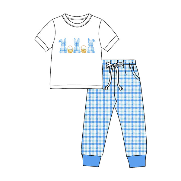 MOQ:5 pcs pre-order Each Style Easter Bunny Plaid Kids Matching Clothes-2026.8.28
