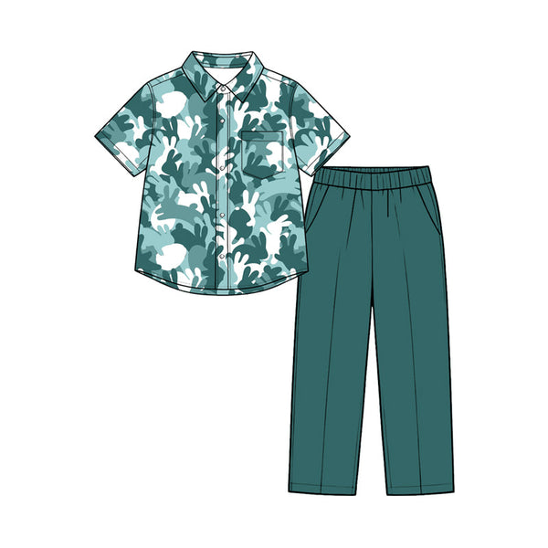 MOQ:5 pcs pre-order Each Style Easter Bunny Hunting Camo Kids Matching Clothes-2026.8.28