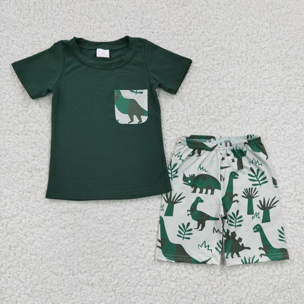 BSSO0116 baby boy clothes dinosaur green summer outfits-promotion 2024.6.29 $5.5