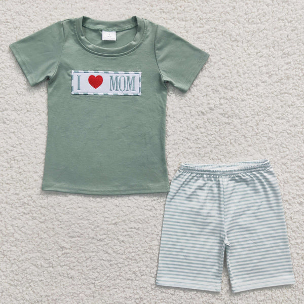 RTS Matching kids clothing embroidery i mom print clothing baby summer clothing-2026.4.18