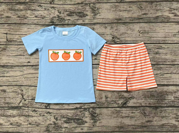 BSSO0417 pre-order baby boy clothes peach summer outfits¡ꡧembroidery¡ê?