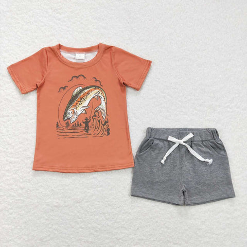 BSSO0490 baby boy clothes boy fishing summer outfits