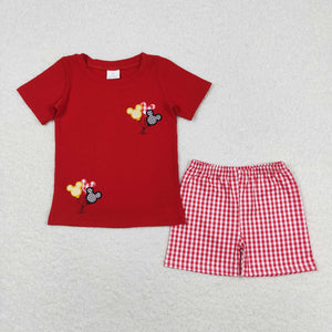 BSSO0652 RTS baby boy clothes embroidery cartoon mouse toddler boy summer outfits