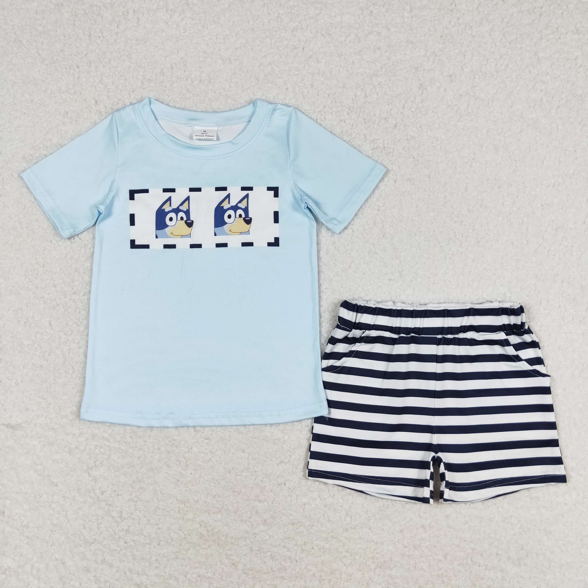 BSSO0682 RTS baby boy clothes cartoon dog toddler boy summer outfits ¡ꡧprint¡ê?