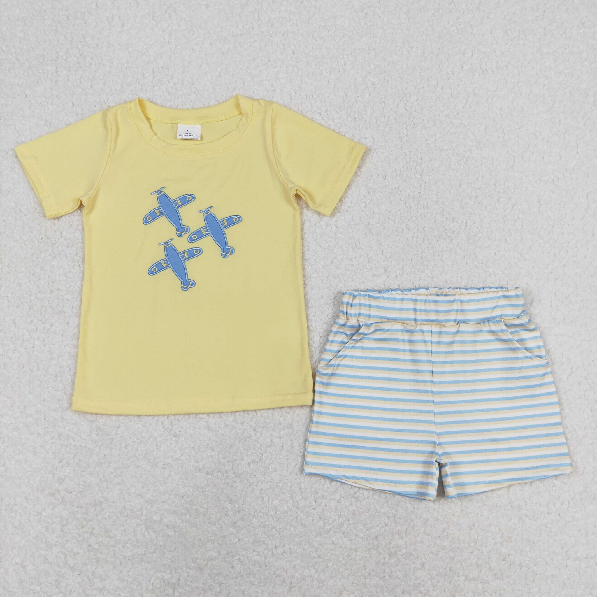 BSSO0696 RTS baby boy clothes plane toddler boy summer outfits