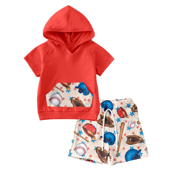 BSSO0704 pre-order baby boy clothes baseball toddler boy summer outfits