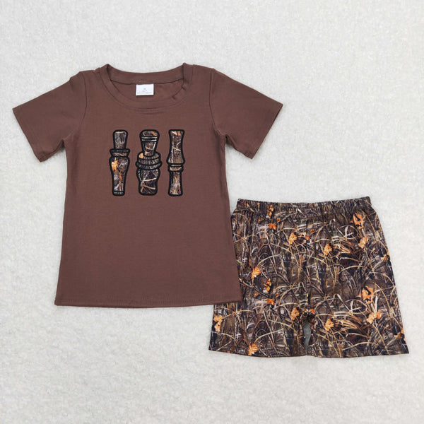 RTS toddler clothes matching clothing embroidery camo print set boys summer clothing-2026.2.28