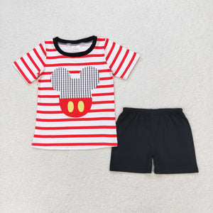 BSSO0801 RTS baby boy clothes cartoon mouse toddler boy summer outfits 3-6M to 7-8T ¡ꡧprint¡ê?