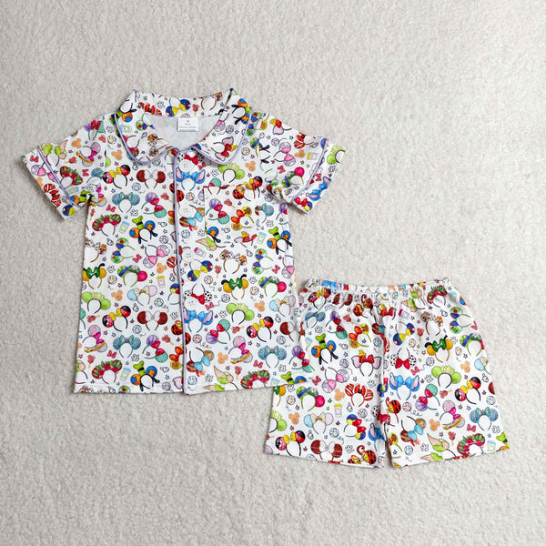 BSSO0816 RTS kids clothes cartoon girl summer outfit pajamas set summer clothes