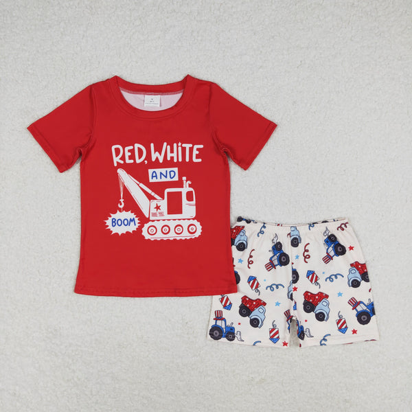 SS0257 RTS baby boy clothes truck red toddler boy summer shorts bottom 3-6M to 7-8T¡ꡧprint¡ê?