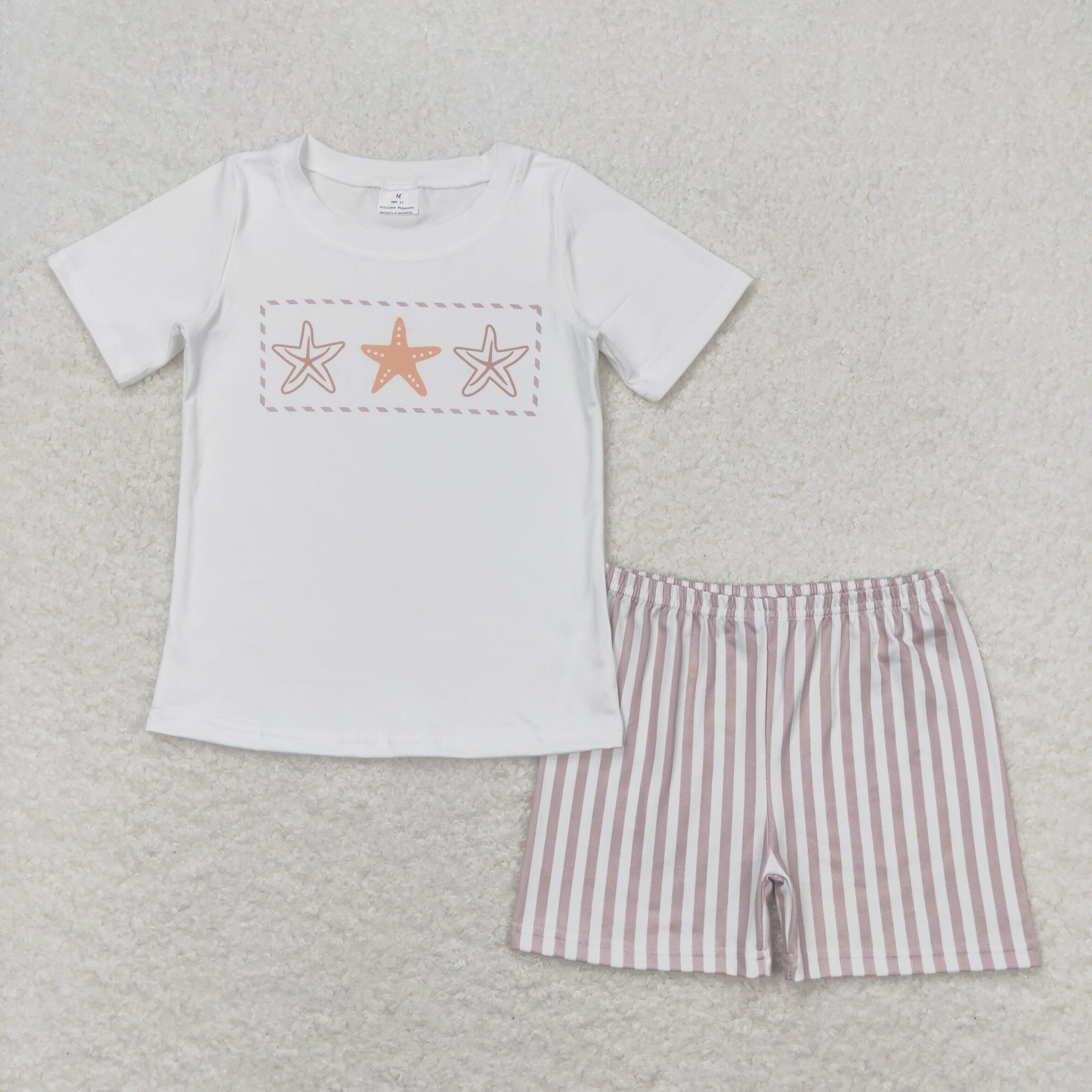 BSSO0826 RTS baby boy clothes starfish toddler boy summer outfits 3-6M to 7-8T ¡ꡧprint¡ê?