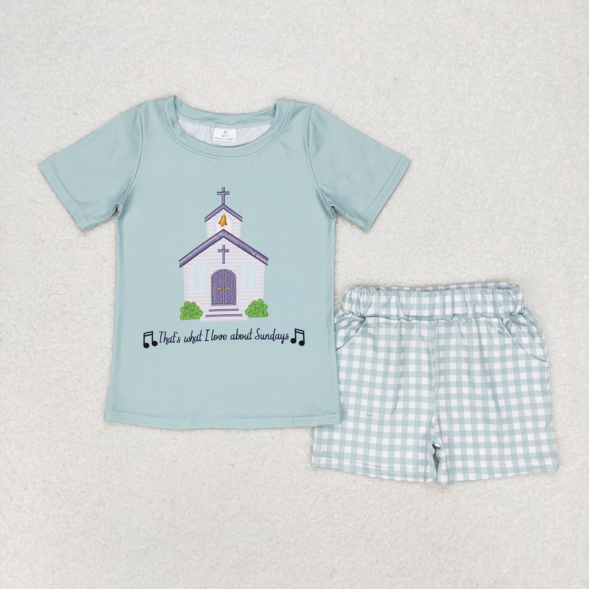 BSSO0858 RTS 3-6M to 7-8T baby boy clothes cross church toddler boy summer outfits