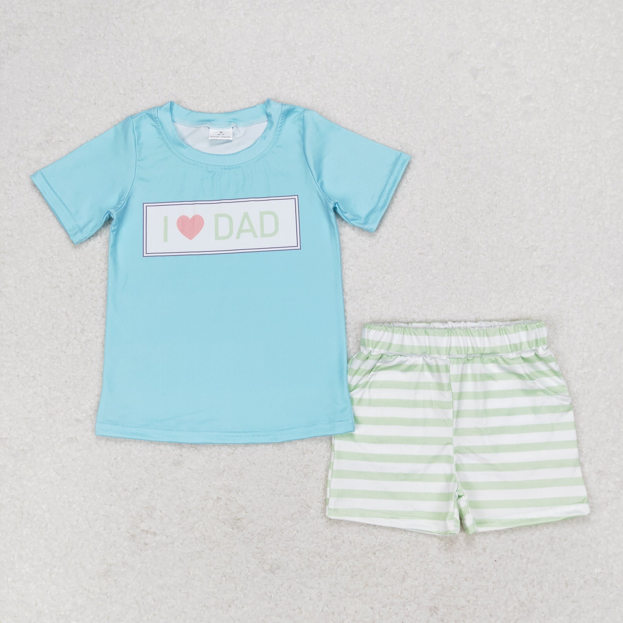 BSSO0878 RTS 3-6M to 7-8T baby boy clothes I love dad toddler boy summer outfits (Print)