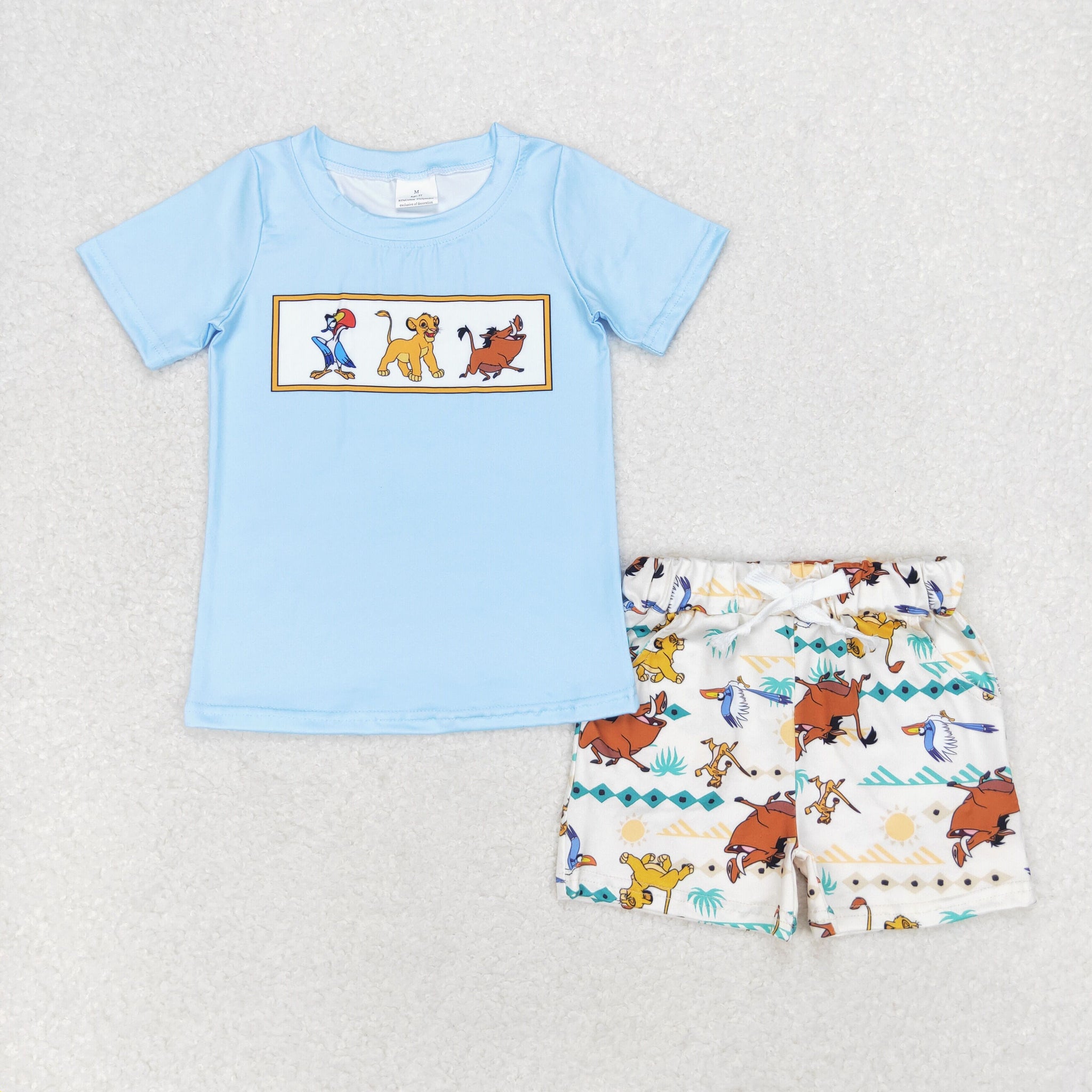 BSSO0882 RTS baby boy clothes LION animal toddler boy summer outfits