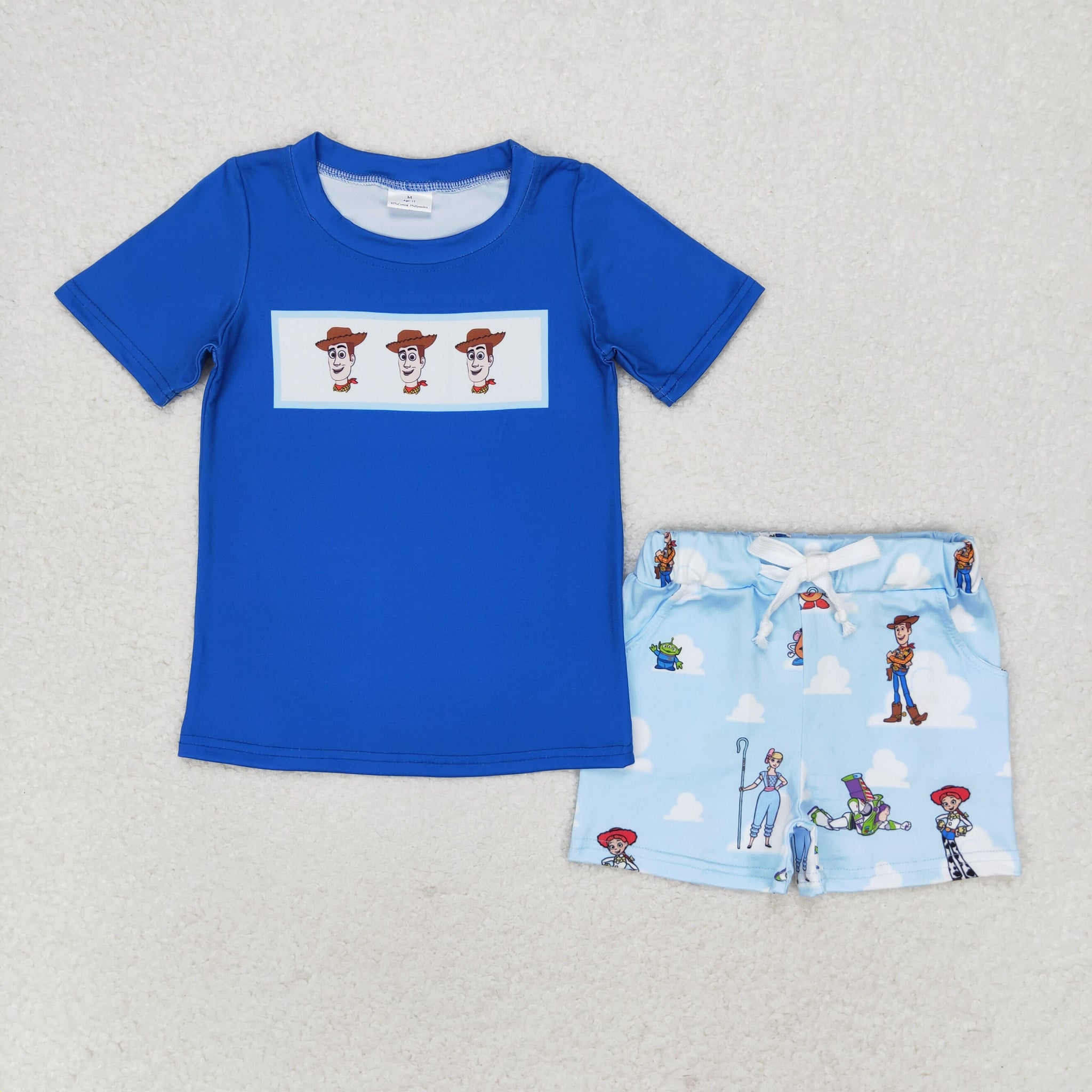 BSSO0892 RTS 3-6M to 7-8T baby boy clothes cartoon toy toddler boy summer outfits