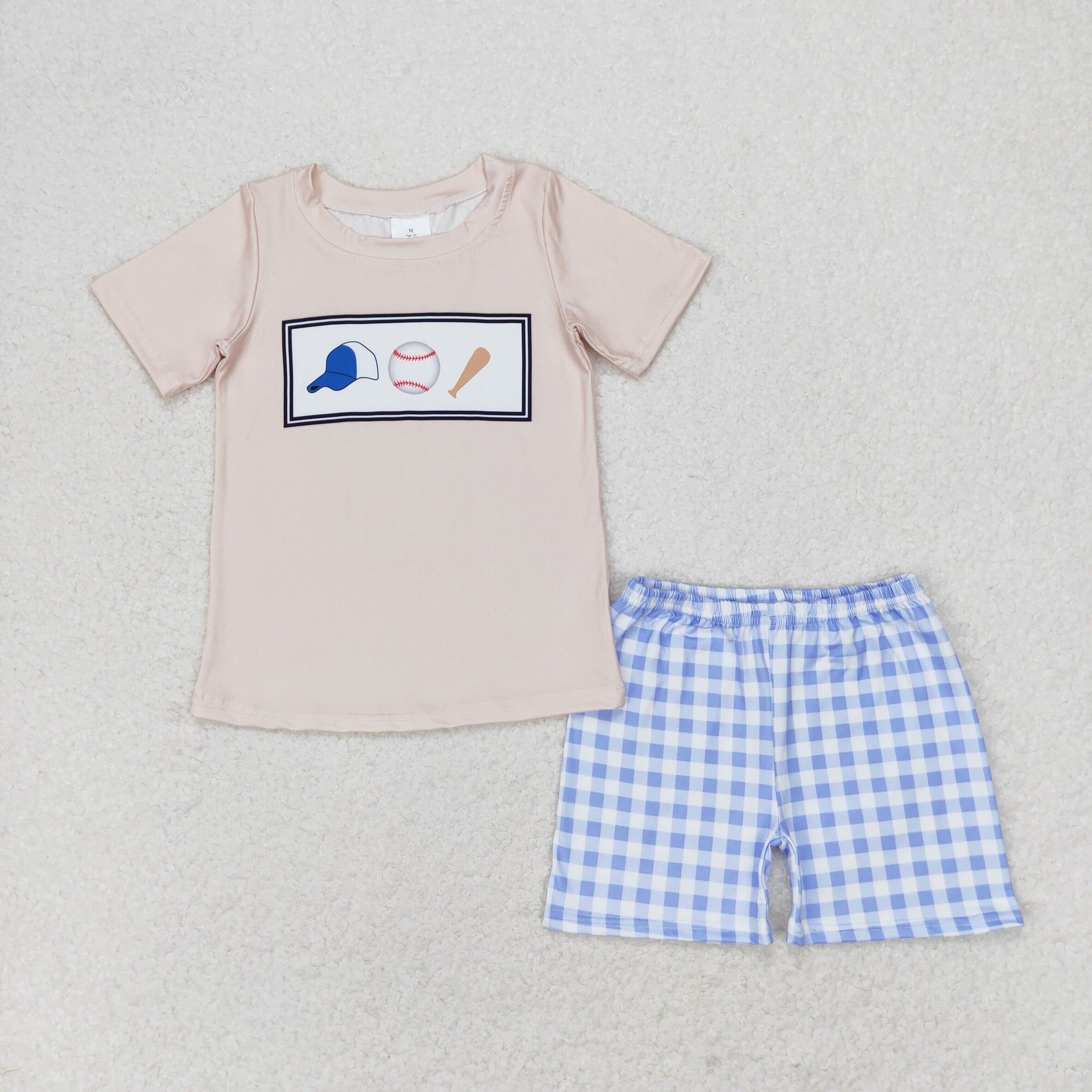 BSSO0919 RTS 3-6M to 7-8T baby boy clothes baseball toddler boy summer outfits ¡ꡧprint¡ê?