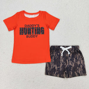 BSSO0922 RTS 3-6M to 7-8T baby boy clothes hunting toddler boy summer outfits ¡ꡧprint¡ê?