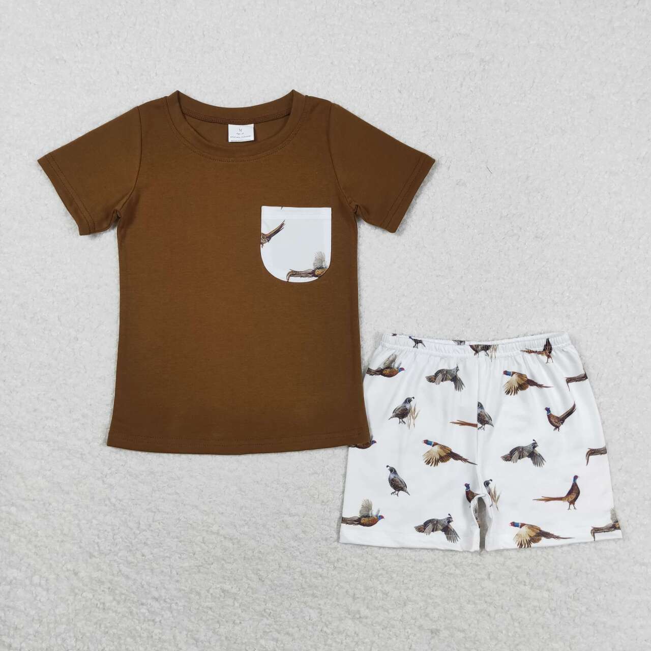 BSSO0925 RTS 3-6M to 7-8T baby boy clothes bird toddler boy summer outfits