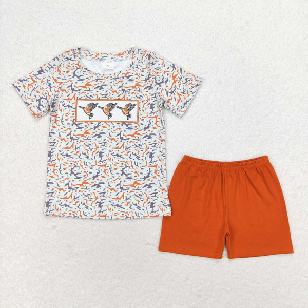 RTS toddler clothes matching clothing embroidery camo print set boys summer clothing-2026.2.28