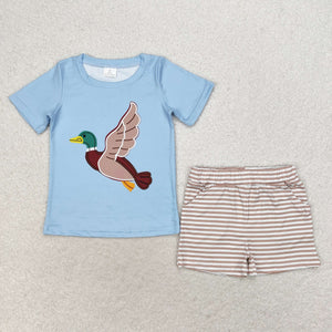 BSSO0970 RTS 3-6M to 7-8T baby boy clothes mallard toddler boy summer outfits