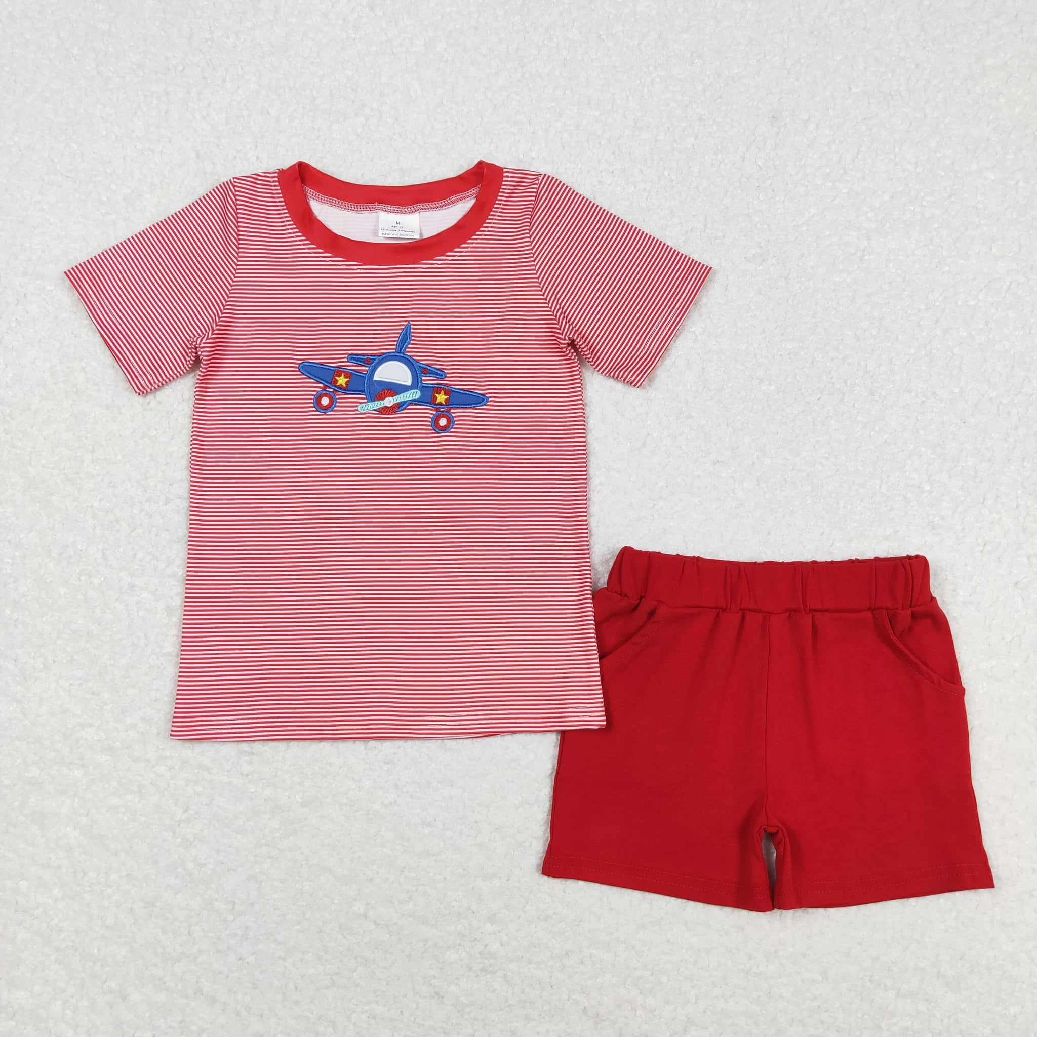 BSSO0995 baby boy clothes red boy summer shorts set