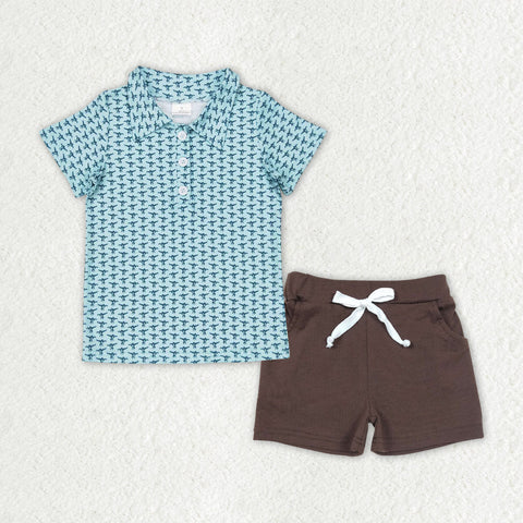 BSSO0997 RTS baby boy clothes boy summer shorts set toddler summer clothes