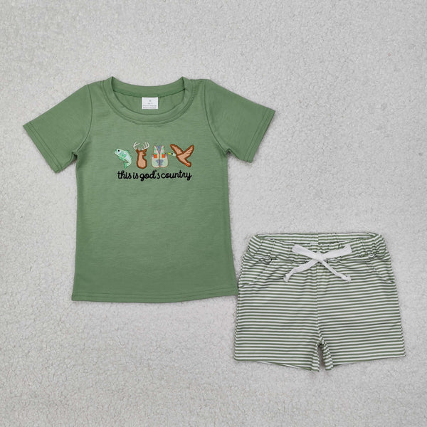 RTS kids clothing boys and girls summer matching clothing set this is gods country