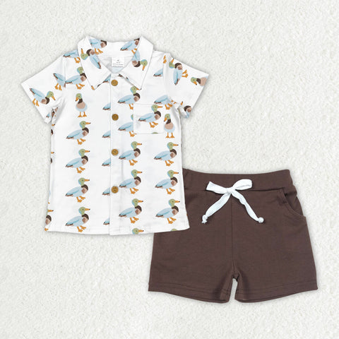 BSSO1183  RTS baby boy clothes mallard toddler boy summer outfit