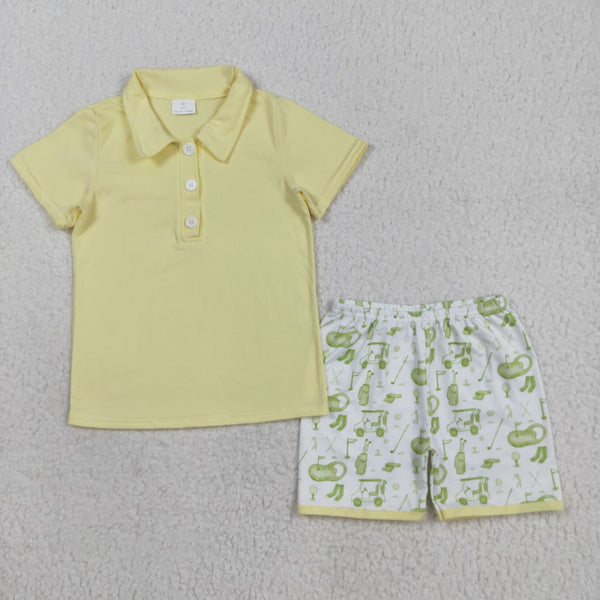BSSO1546 RTS boy clothes golf toddler boy summer outfit