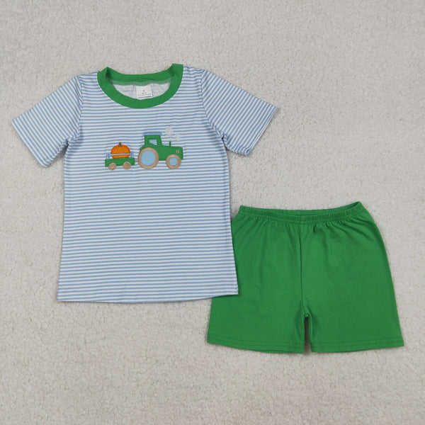 RTS kids matching clothing embroidered pumpkin print clothing boy halloween clothing-2025.9.22