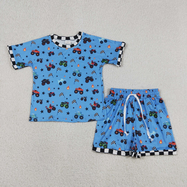 BSSO1641 RTS baby boy clothes car toddler boy summer outfit summer shorts set