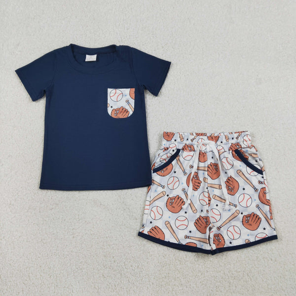 BSSO1669 RTS baby boy clothes baseball toddler boy summer outfit