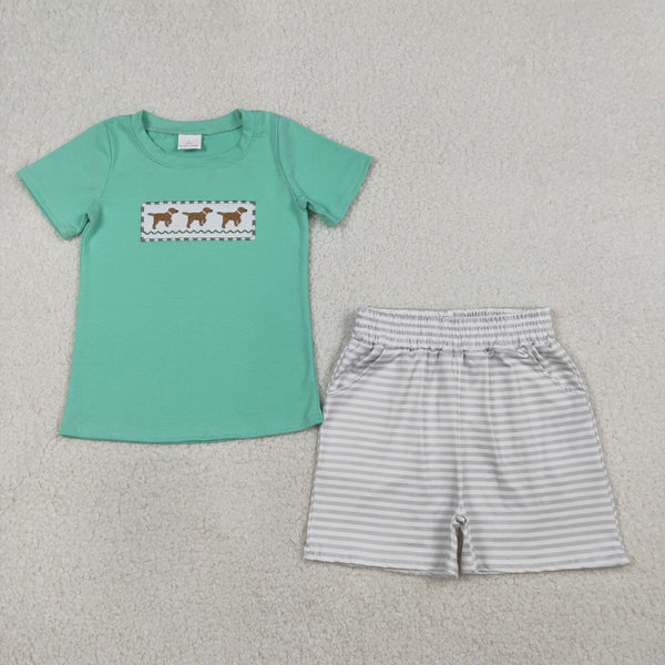RTS Matching kids clothing embroidery hunting print clothing baby summer clothing-2026.3.19