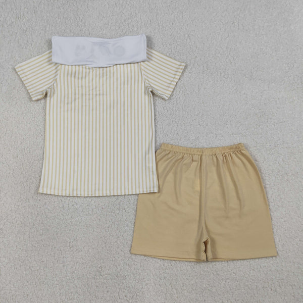 BSSO1777 RTS baby boy clothes cross embroidery toddler boy easter summer outfit