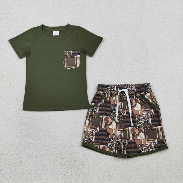 BSSO1848 RTS kids clothes mallard boy summer outfit  clothing set
