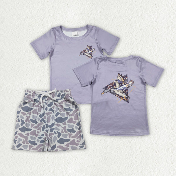 BSSO1902 kids clothes summer mallards boy summer outfit camo hunting clothes