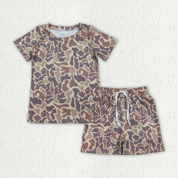RTS BSSO1910 kids clothes camo boy summer shorts set pajamas set