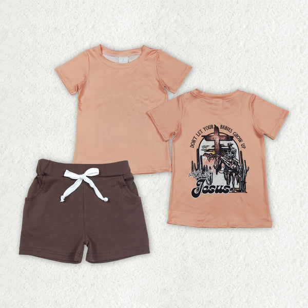 BSSO1936 RTS kids boy clothes western clothes boy summer shorts set