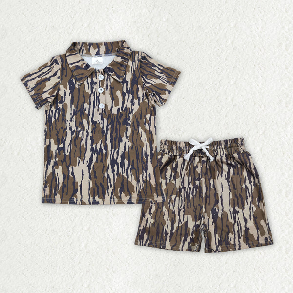 BSSO1997 RTS kids boy clothes camo hunting clothes boy summer shorts set