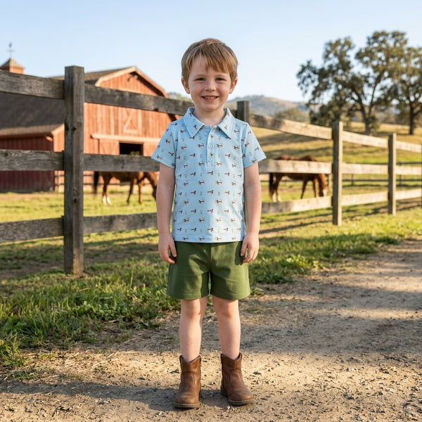 RTS BSSO2041 baby boy clothes duck print short sleeve top short pant set