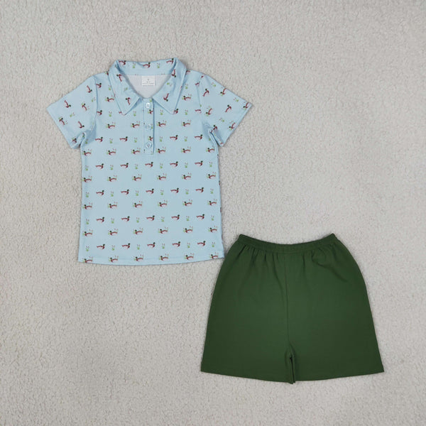 RTS BSSO2041 baby boy clothes duck print short sleeve top short pant set