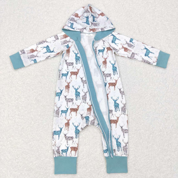 LR0776 baby clothes baby winter romper deer boy hoodies romper