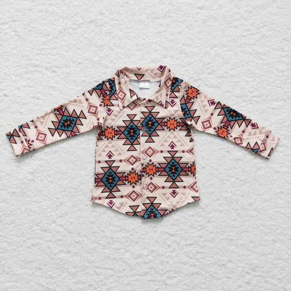 RTS toddler clothes matching clothing baby aztec print top boy t-shirt-2025.10.9
