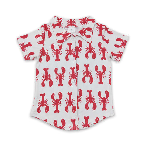 BT0161 baby boy clothes crawfish summer tshirt