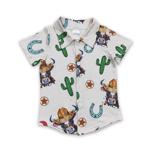 BT0213 kids clothes boys cow summer tshirt