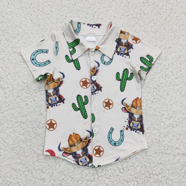 BT0213 kids clothes boys cow summer tshirt