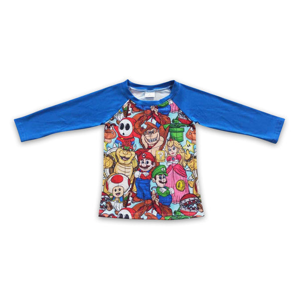 BT0264 baby boy clothes cartoon blue  winter top