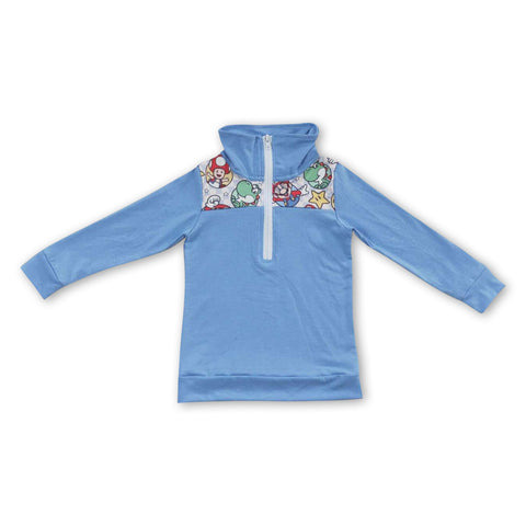 BT0265 baby boy clothes blue zipper winter top-promotion 2024.12.28 $4.5