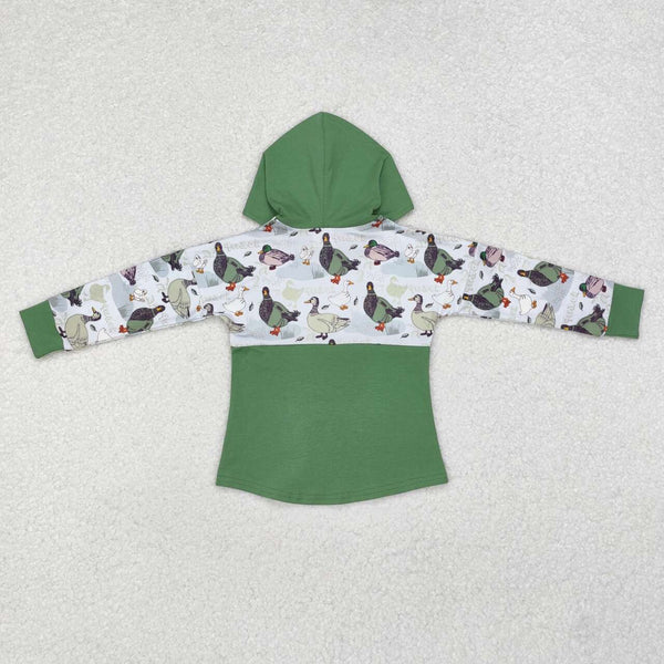 BT0357 RTS baby boy clothes mallard duck boy winter hoodies top shirt